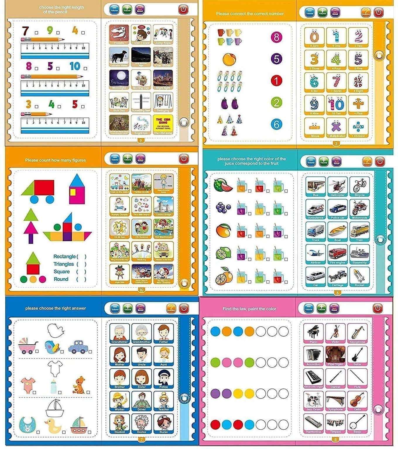 intelligent study book for kids !! Musical Learning Study Book